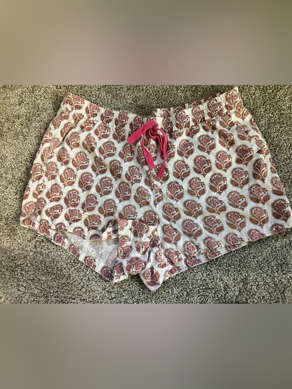 J. Crew White & pink pattern casual shorts